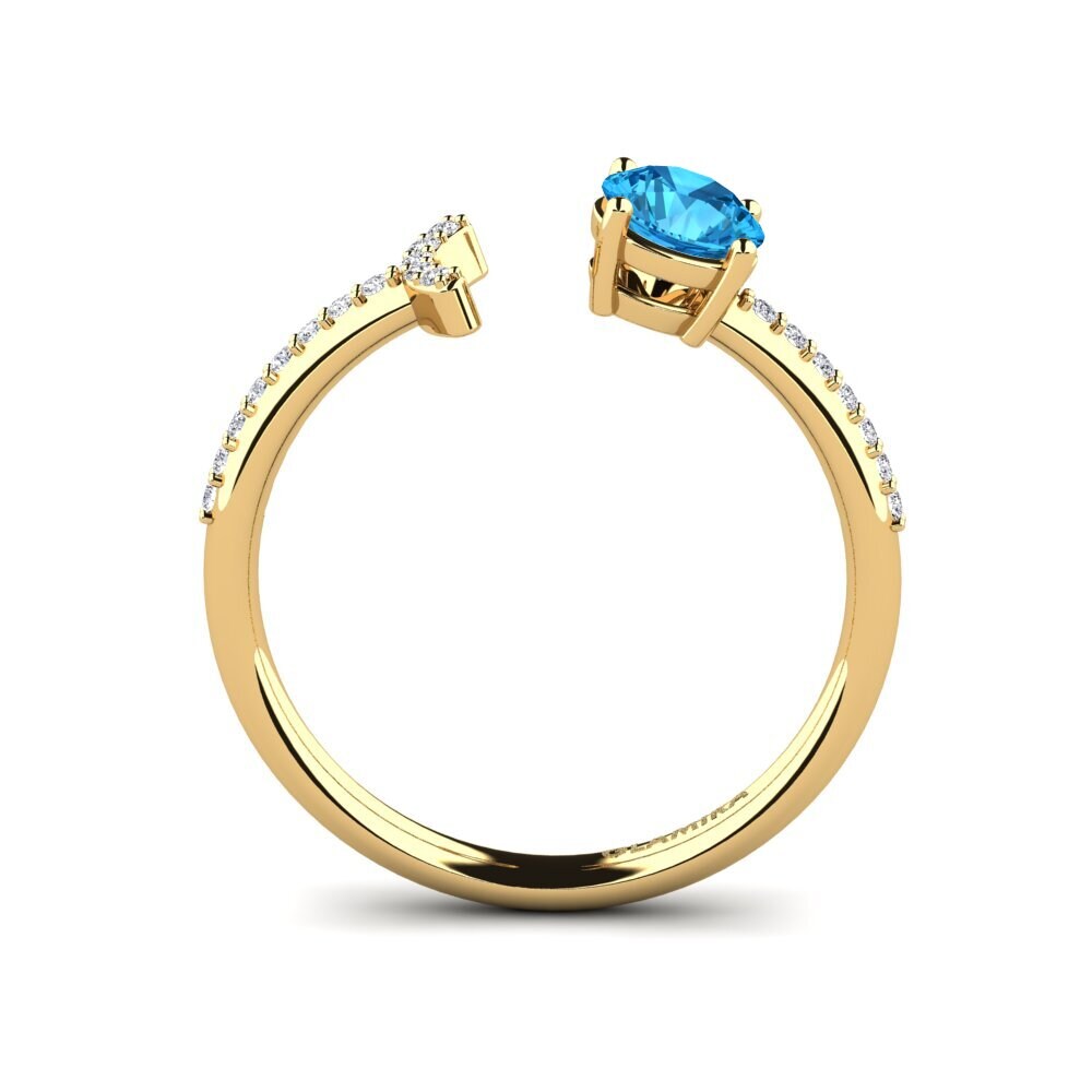 9ct Yellow Gold Blue Topaz Ring Jonquille