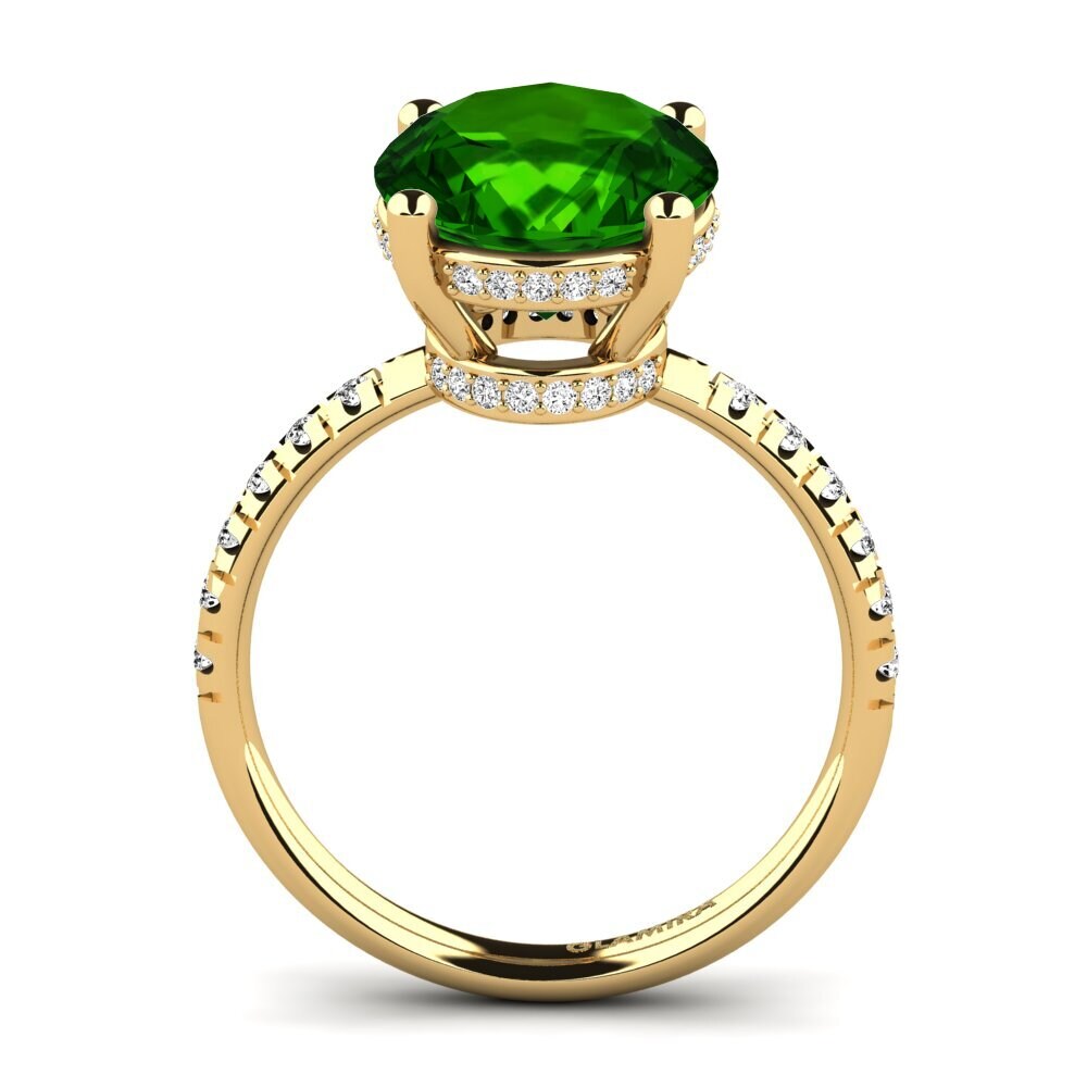 14k Oro Amarillo Turmalina verde Anillo Josafina