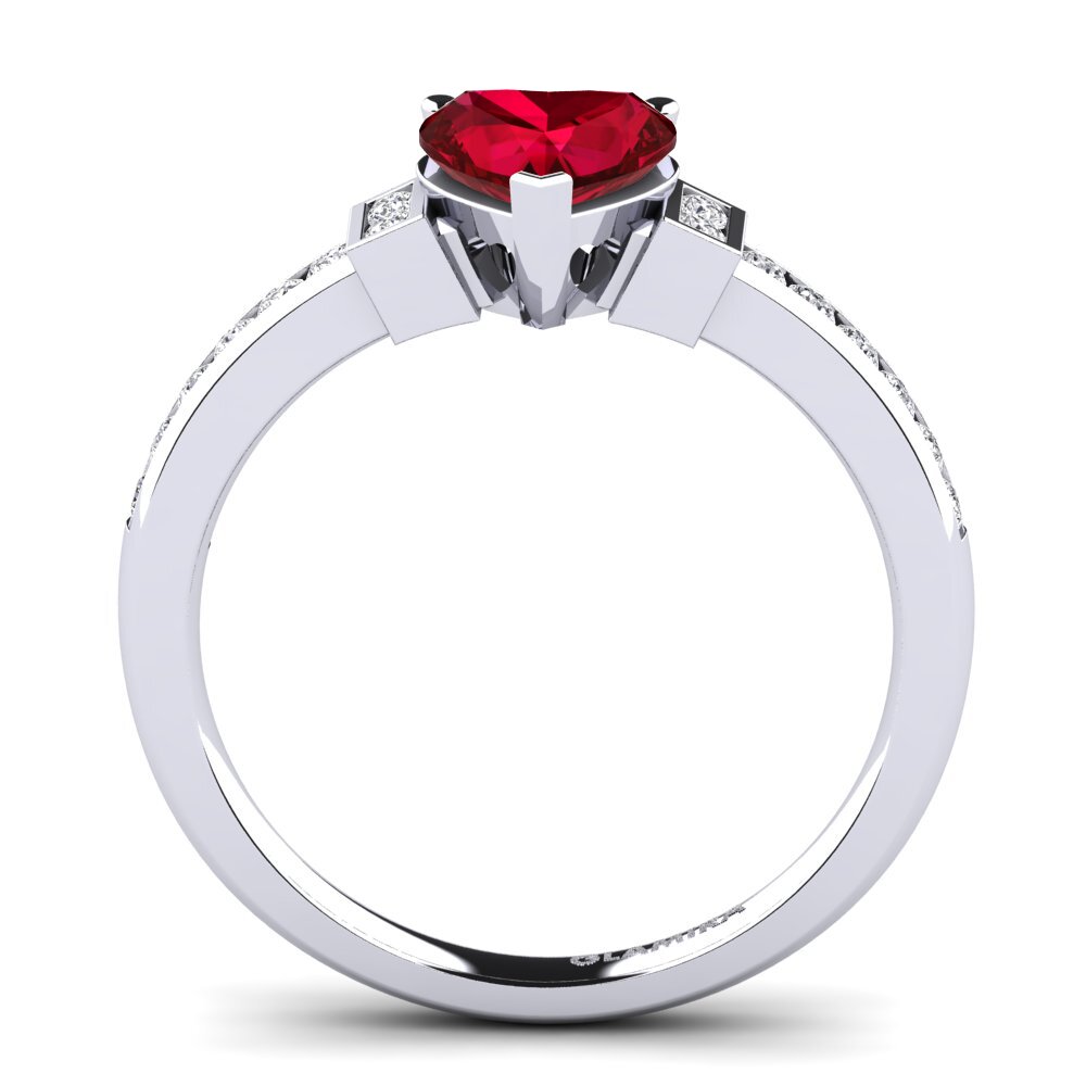 Red Zirconia Engagement Ring Josephine