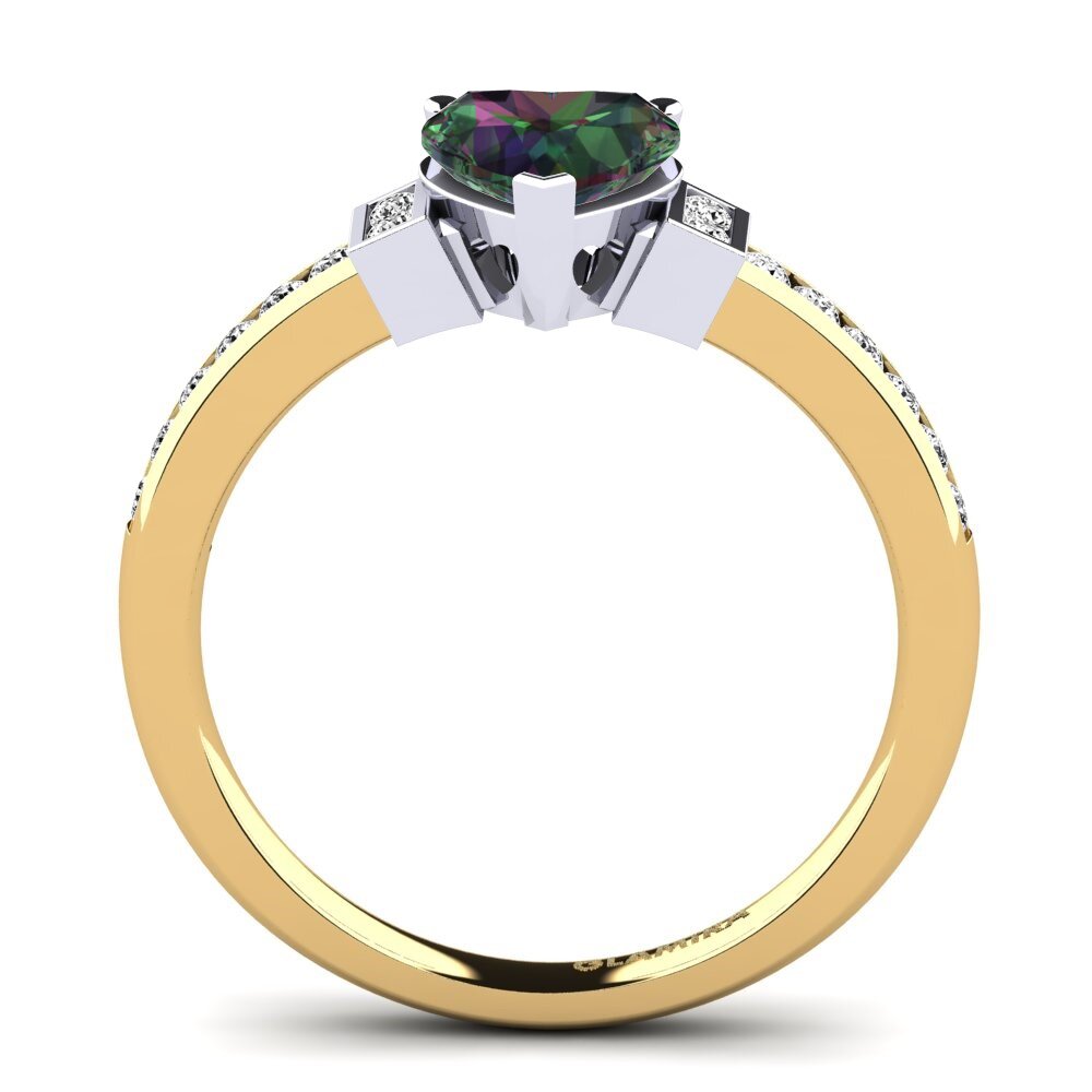 750 Gelb & Weißgold Mystic Topas Verlobungsring Josephine