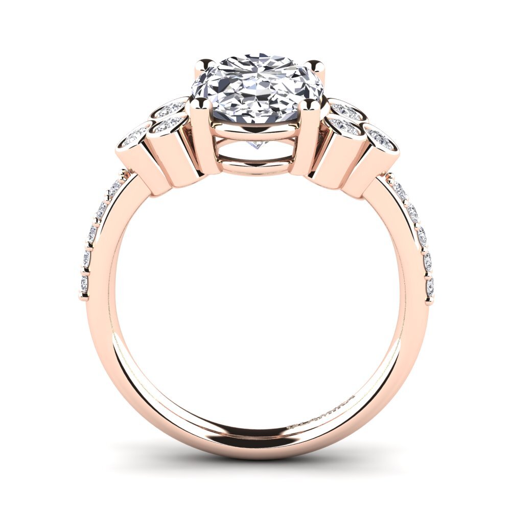 Rotgold 750 Oval Verlobungsringe Joulaya