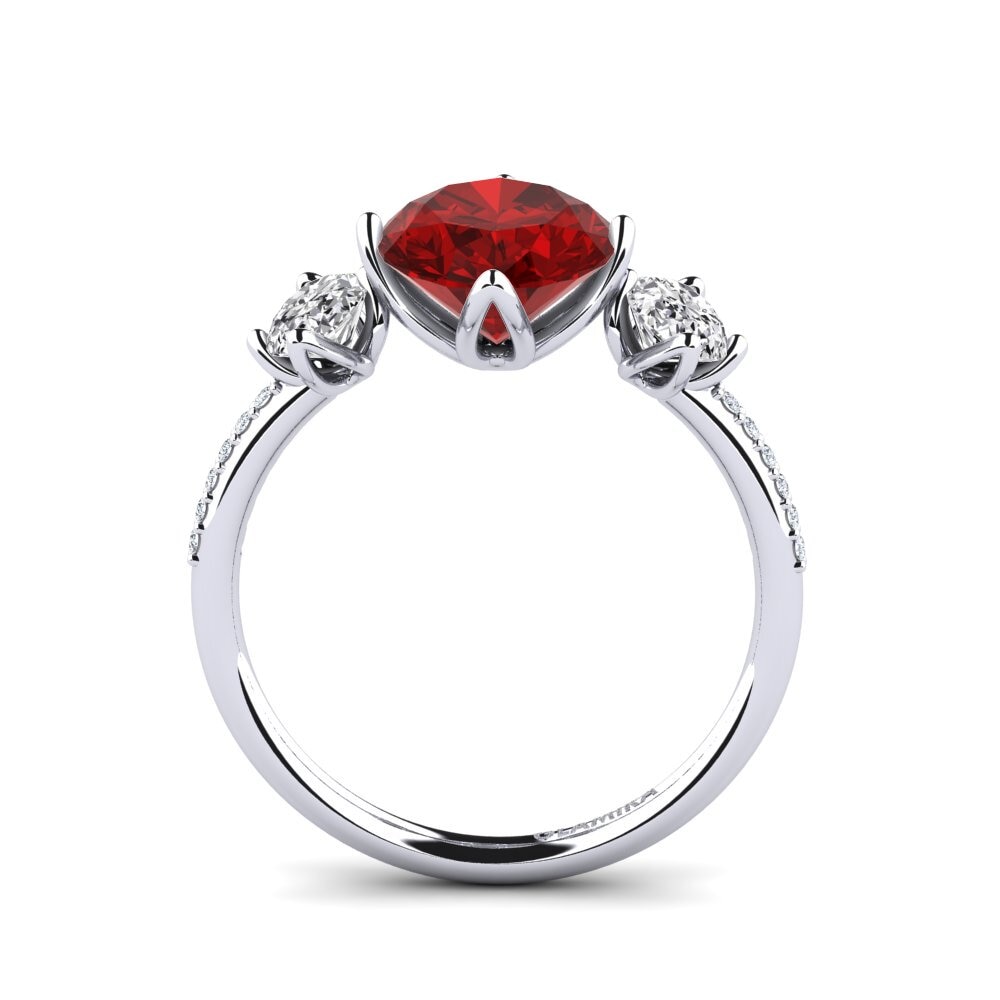 Rubí (Creado en laboratorio) Anillo de compromiso Jovelle