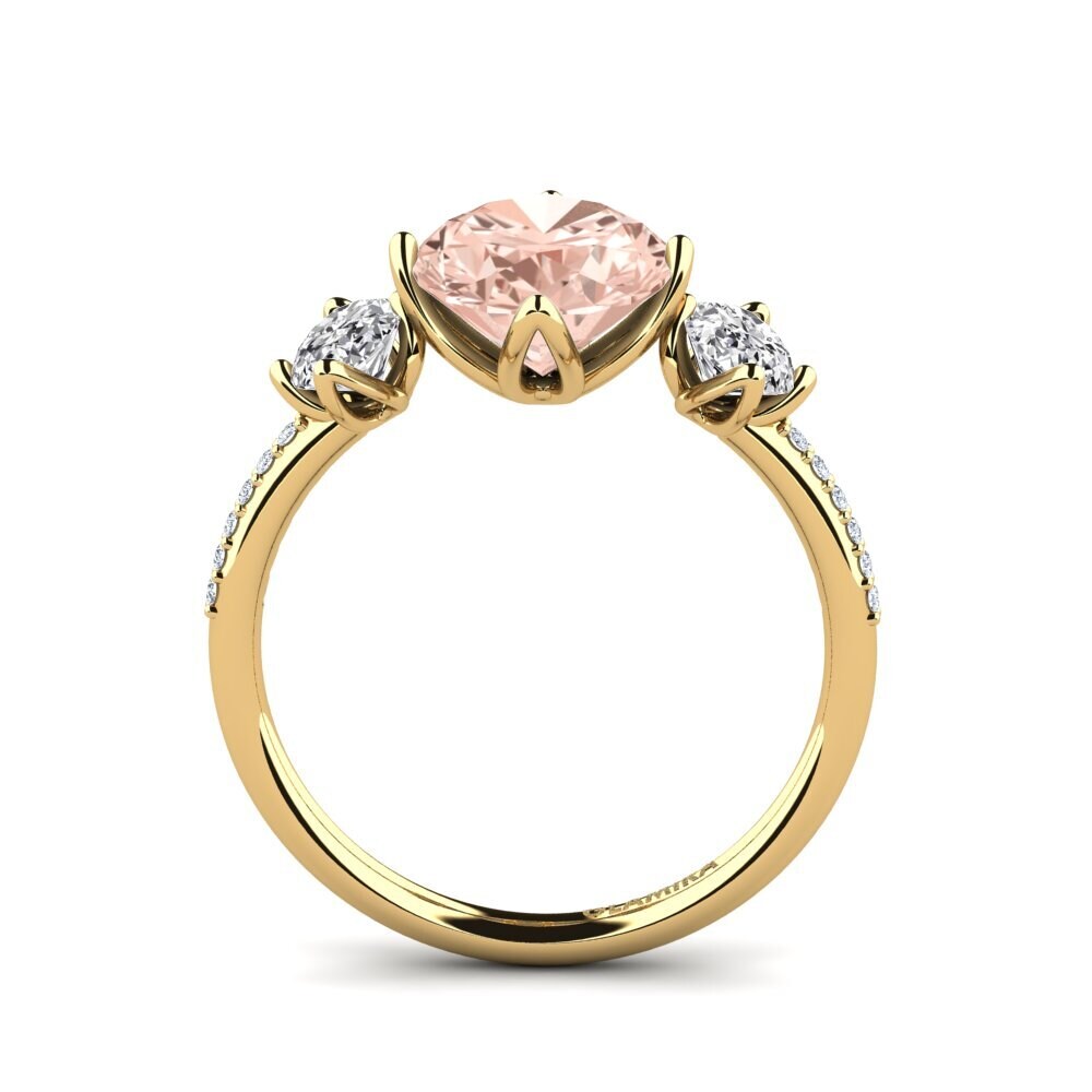 14ct Yellow Gold Morganite Engagement Ring Jovelle