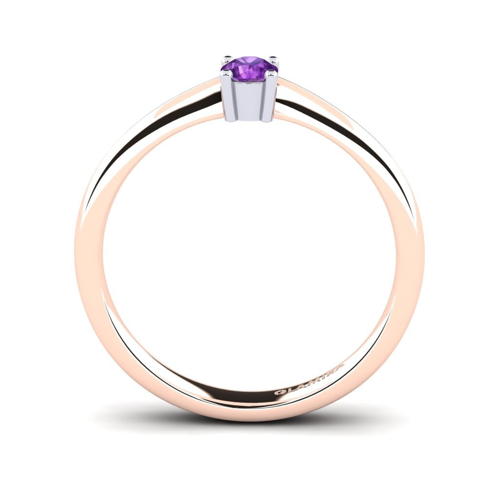 14ct Rose / White Gold Amethyst Engagement Ring Julia