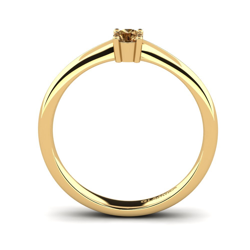 14ct Yellow Gold Brown Diamond Engagement Ring Julia