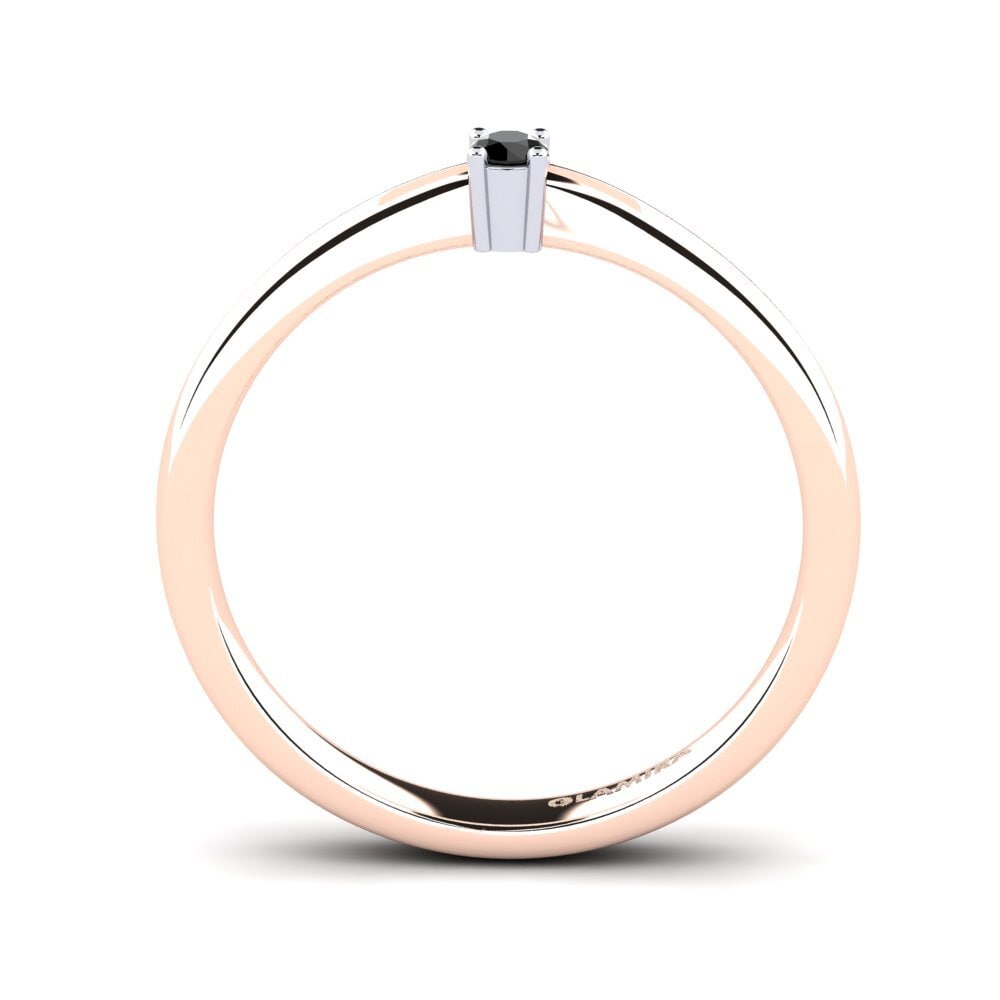 14ct Rose & White Gold Black Onyx Women's Ring Julia 0.05 crt