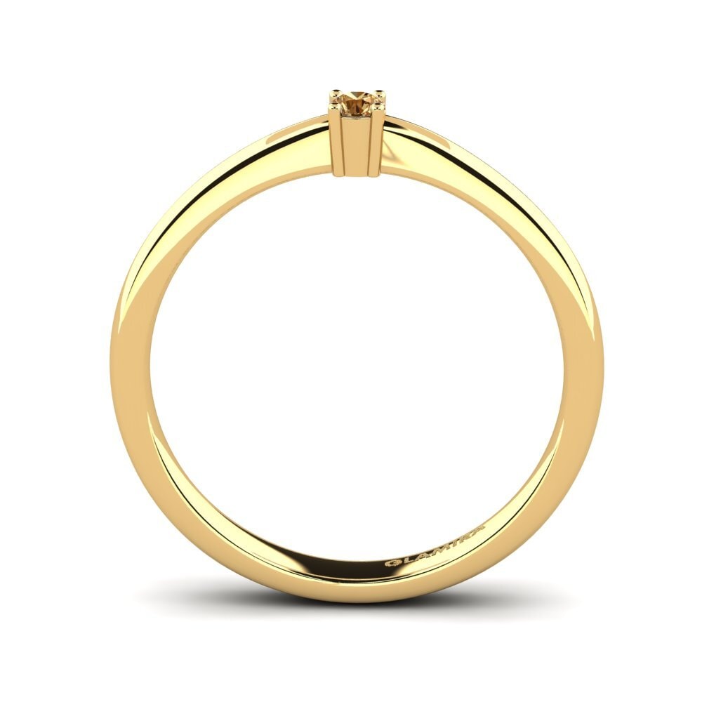 14ct Yellow Gold Brown Diamond Women's Ring Julia 0.05 crt