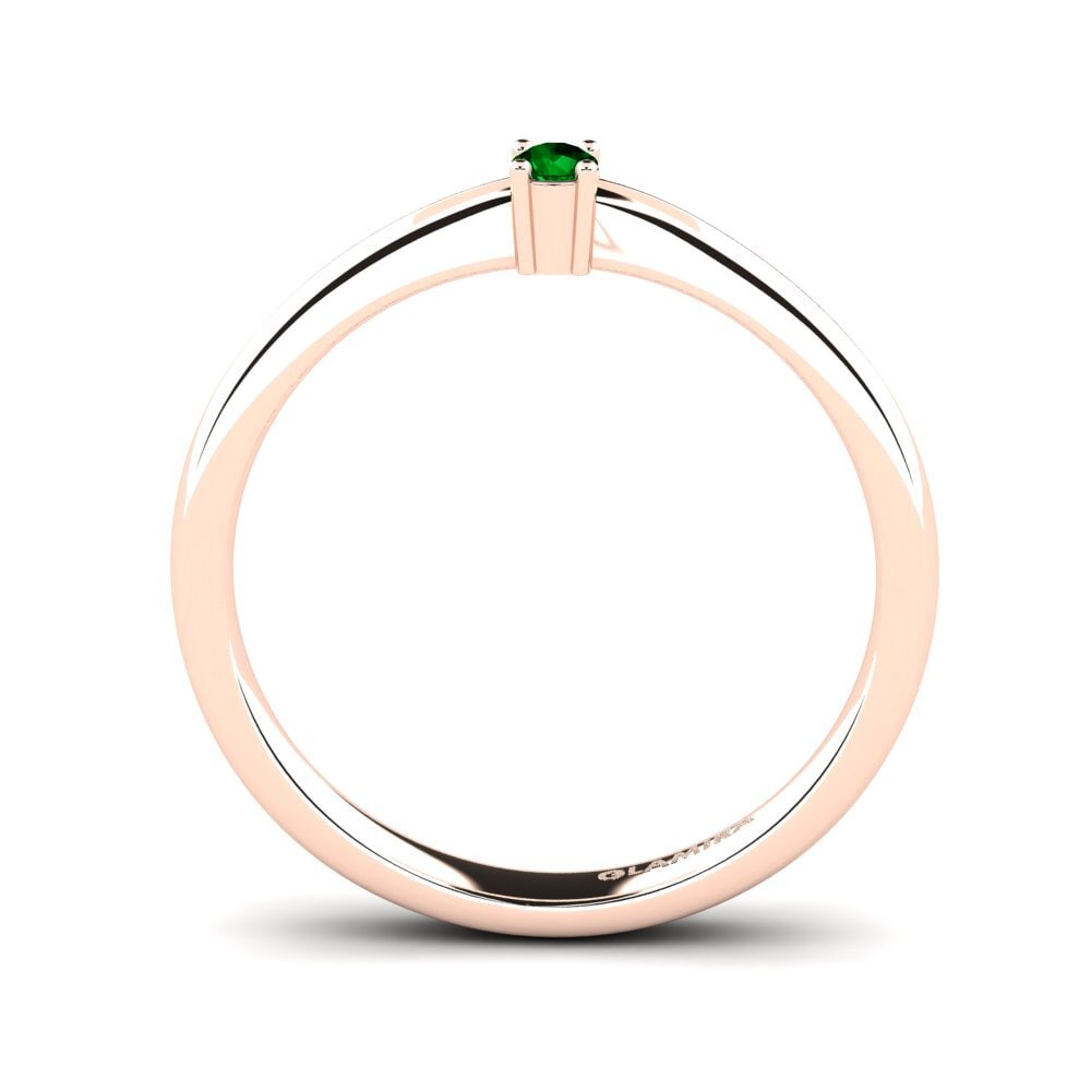 14ct Rose Gold Green Zirconia Women's Ring Julia 0.05 crt