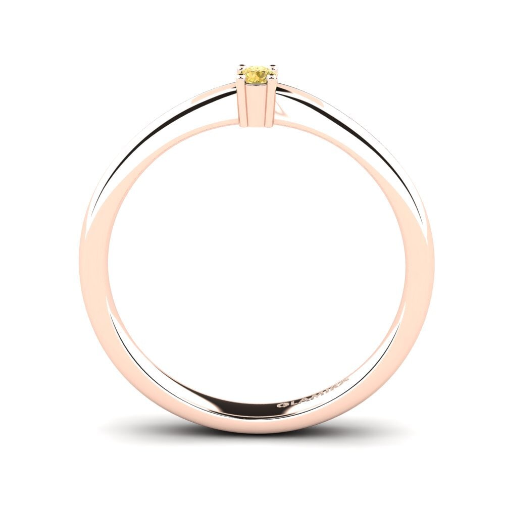 14ct Rose Gold Yellow Diamond Women's Ring Julia 0.05 crt