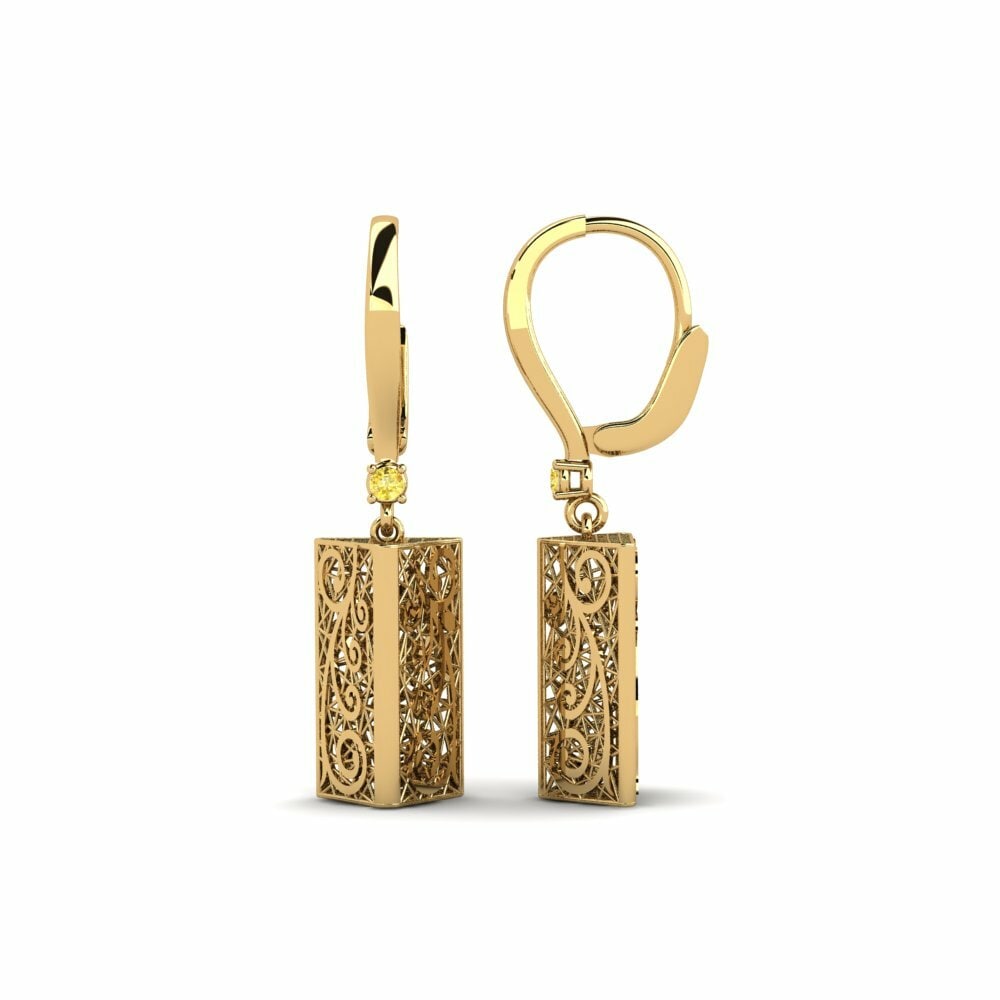 Saphir Jaune Boucle d'oreille femme Julisant
