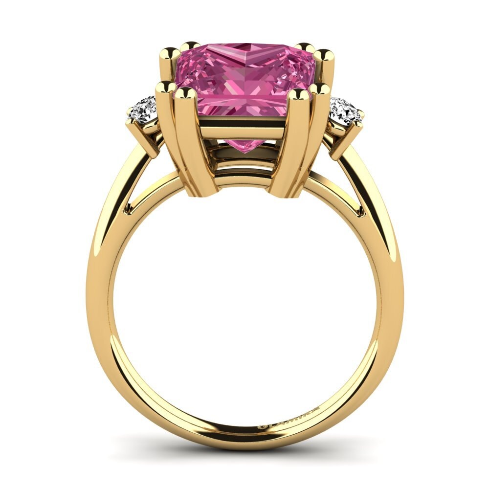 14k Oro Amarillo Turmalina rosa Anillo Julisha