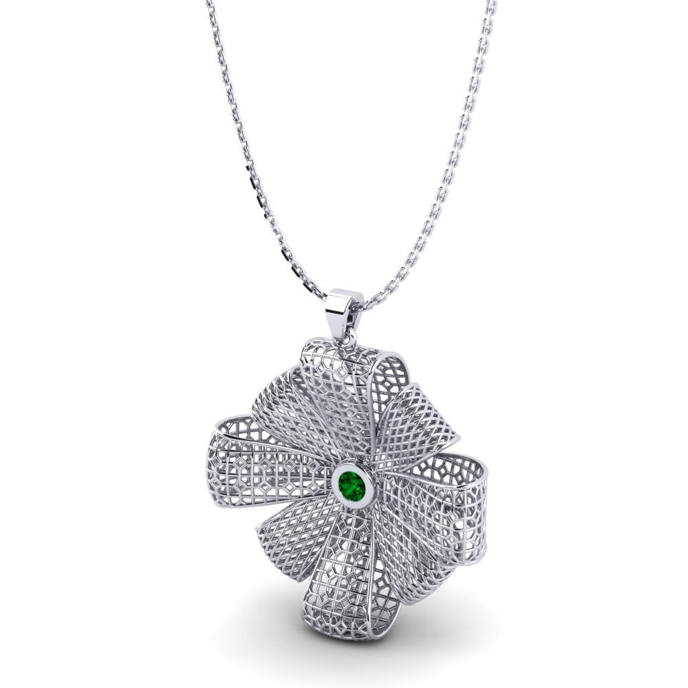 Plata 925 Circonita Verde Colgante de Mujer Junie