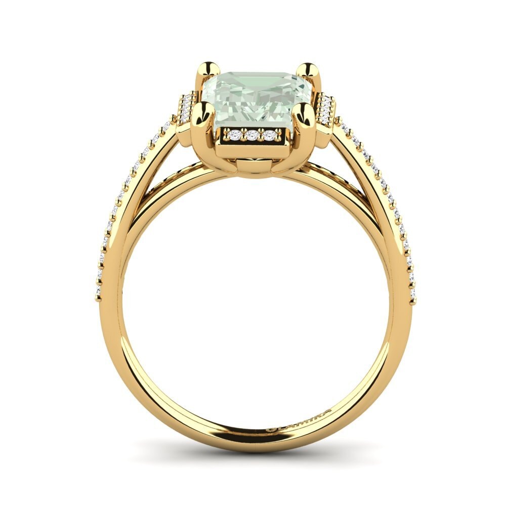 14k Oro Amarillo Anillo de compromiso Juniper