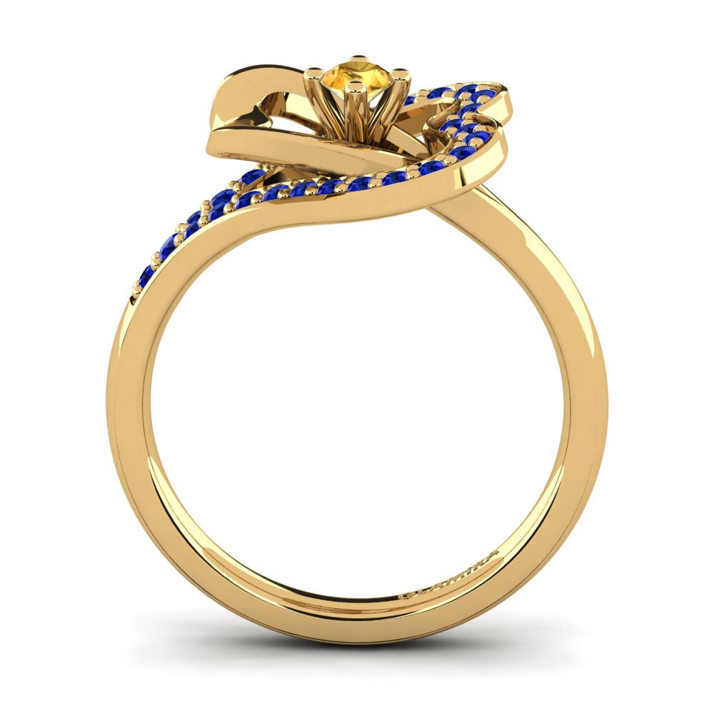 14ct Yellow Gold Citrine Engagement Ring Kailyn 0.1 crt