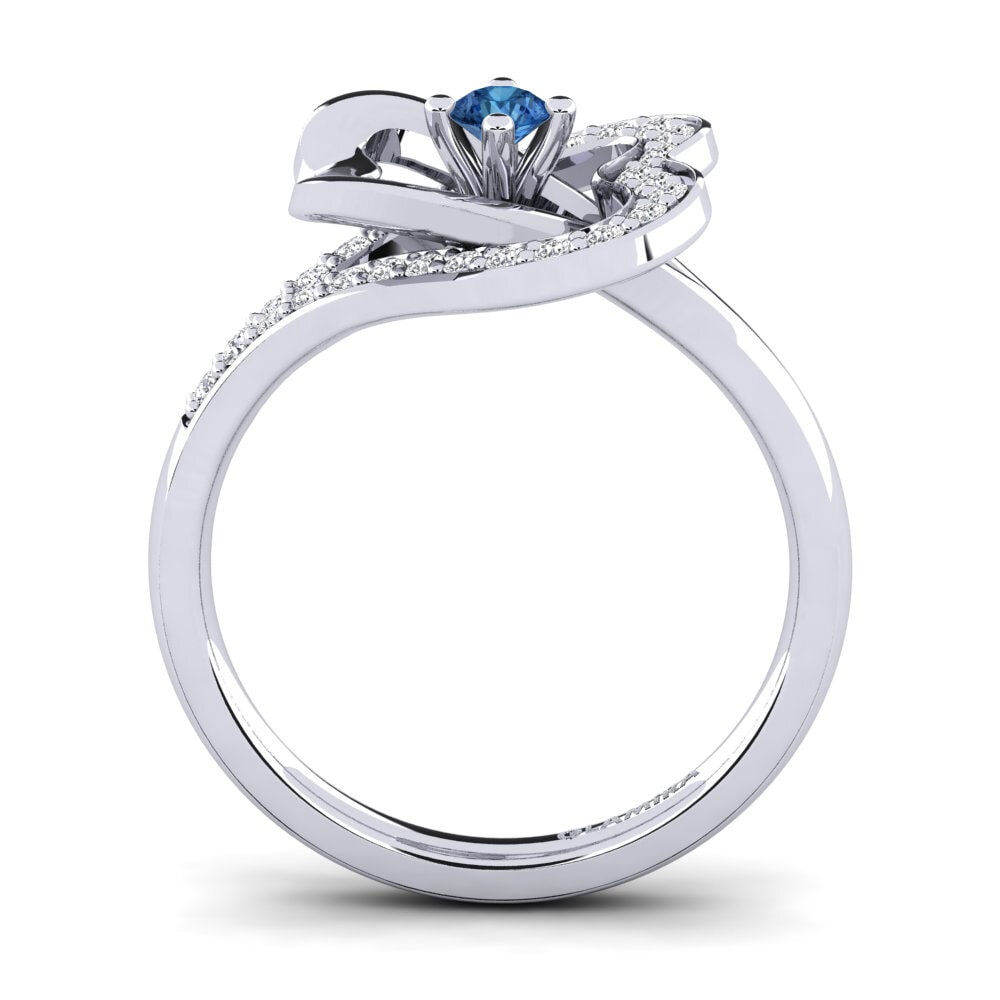 Circonita Azul Oscuro Anillo de compromiso Kailyn 0.1 crt