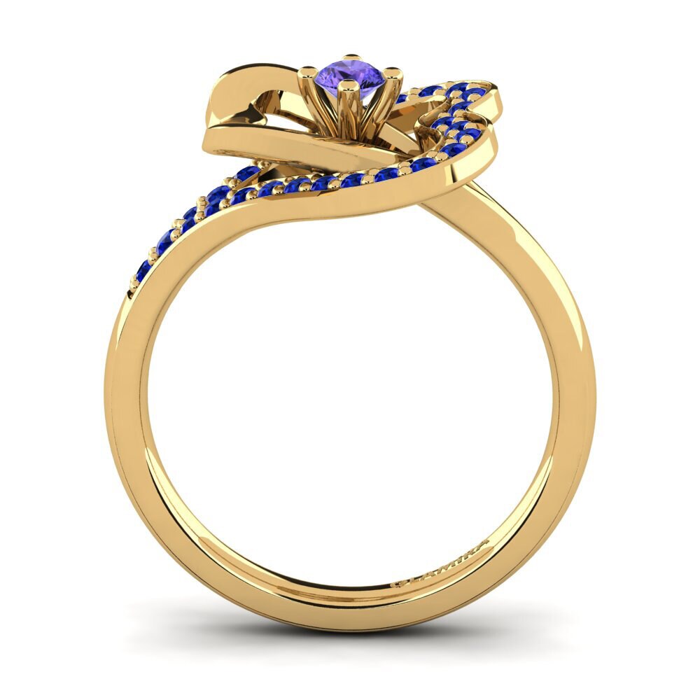 14ct Yellow Gold Tanzanite Engagement Ring Kailyn 0.1 crt