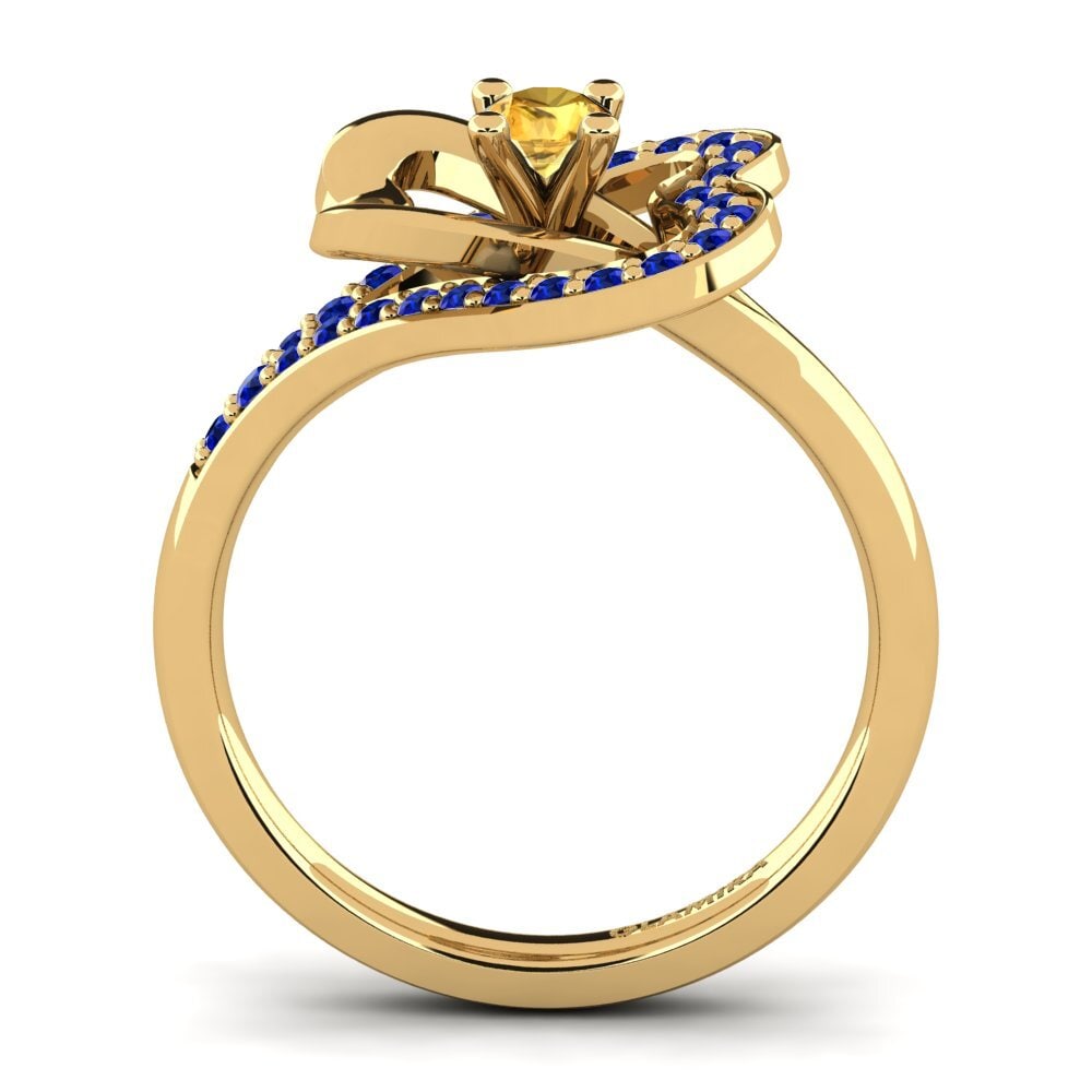14ct Yellow Gold Citrine Engagement Ring Kailyn 0.16 crt