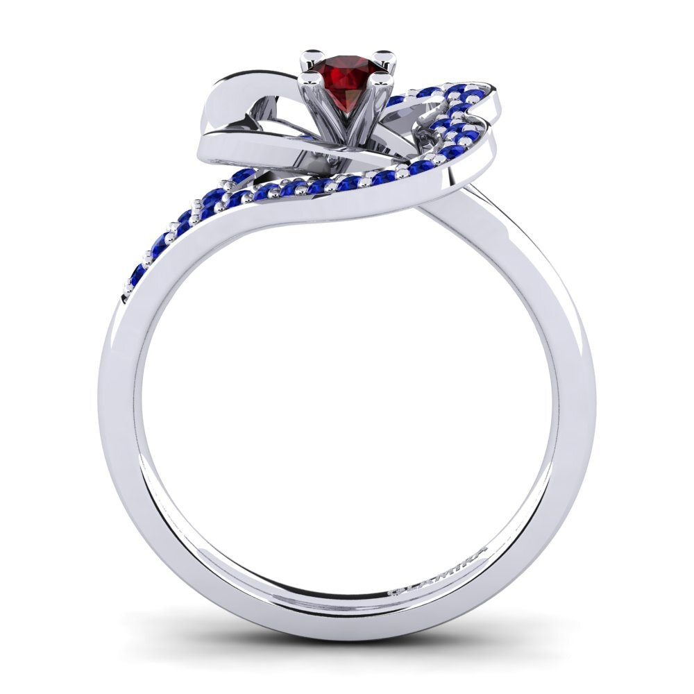 9ct White Gold Garnet Engagement Ring Kailyn 0.16 crt