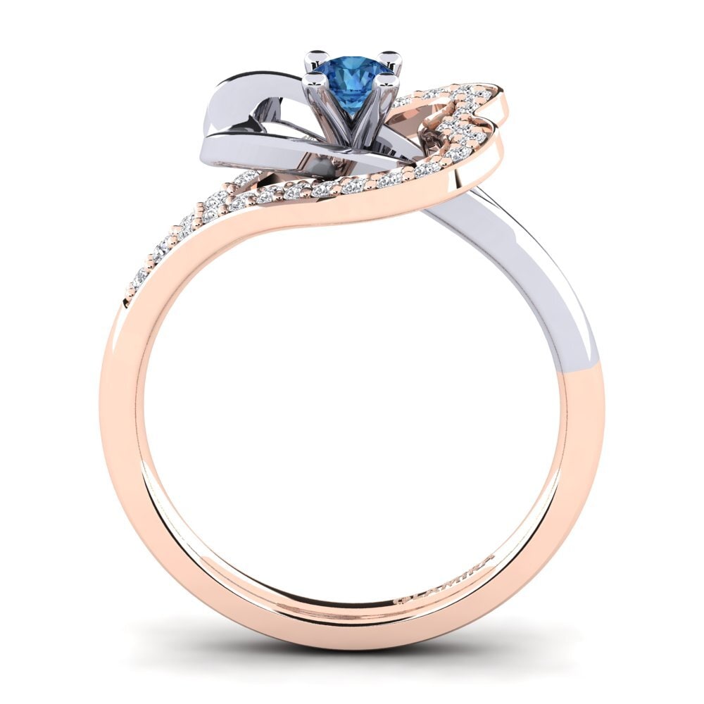Circonita Azul Oscuro Anillo de compromiso Kailyn 0.16 crt