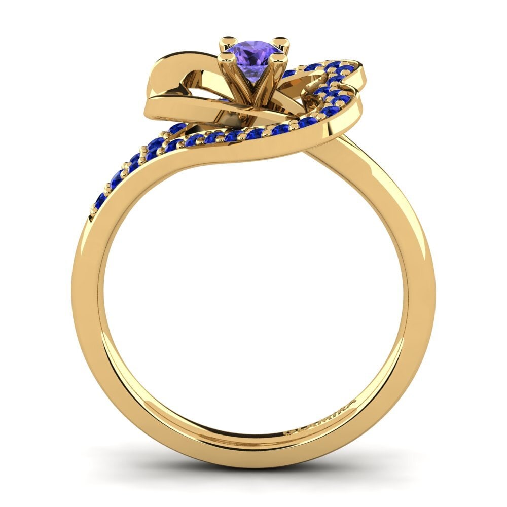 14ct Yellow Gold Tanzanite Engagement Ring Kailyn 0.16 crt