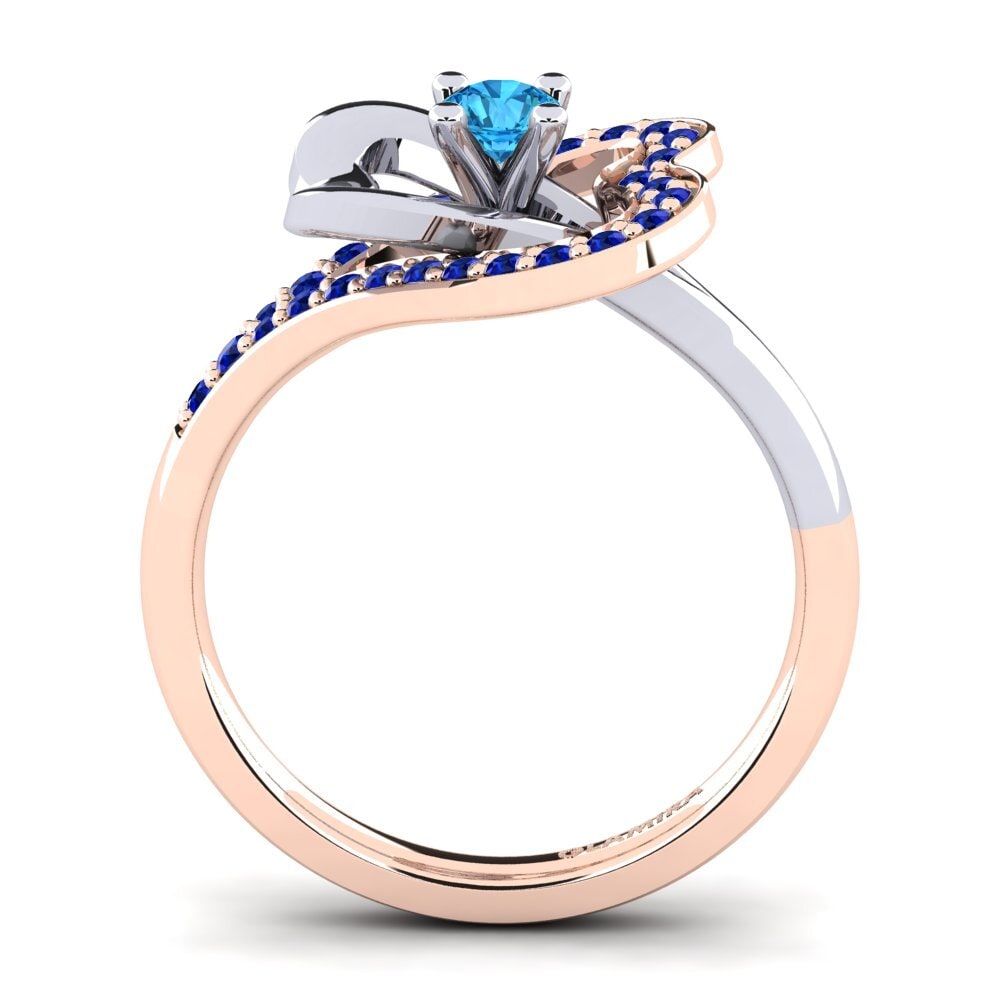 Blue Topaz Engagement Ring Kailyn 0.16 crt