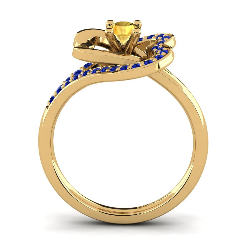 14ct Yellow Gold Citrine Engagement Ring Kailyn 0.25 crt