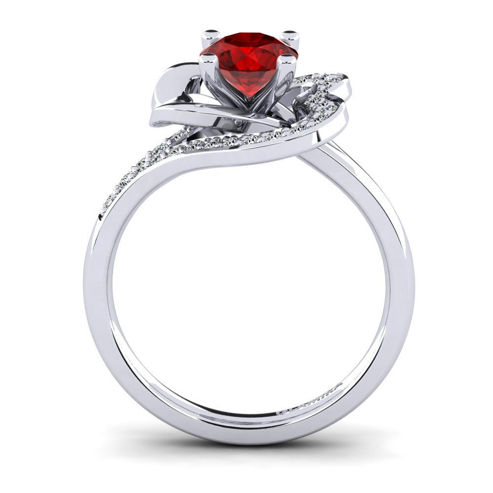 Rubí (Creado en laboratorio) Anillo de compromiso Kailyn 0.8 crt