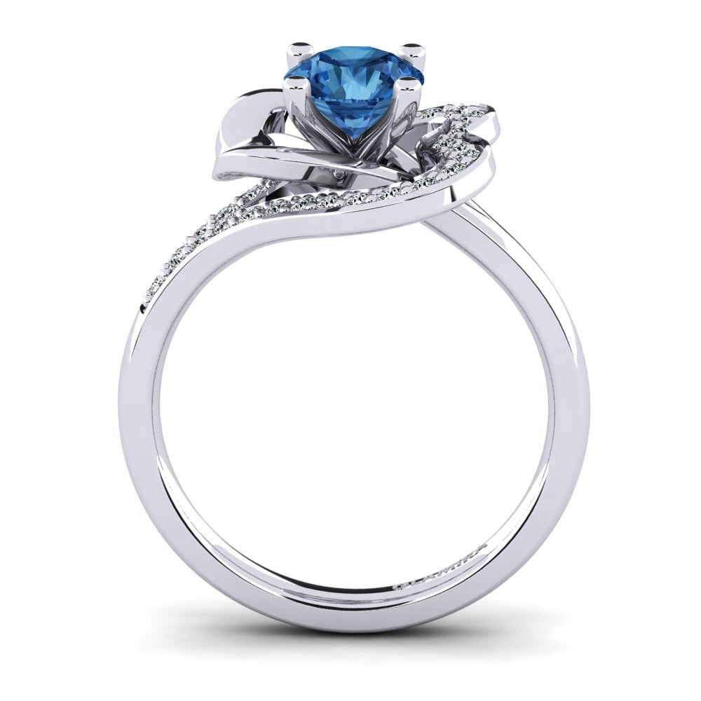 Circonita Azul Oscuro Anillo de compromiso Kailyn 0.8 crt
