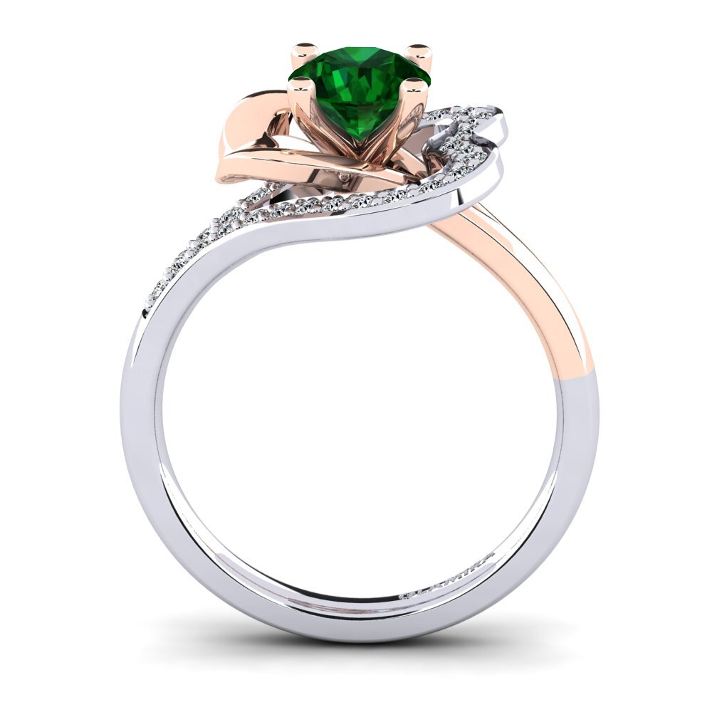 14ct White & Rose Gold Tsavorite Engagement Ring Kailyn 0.8 crt