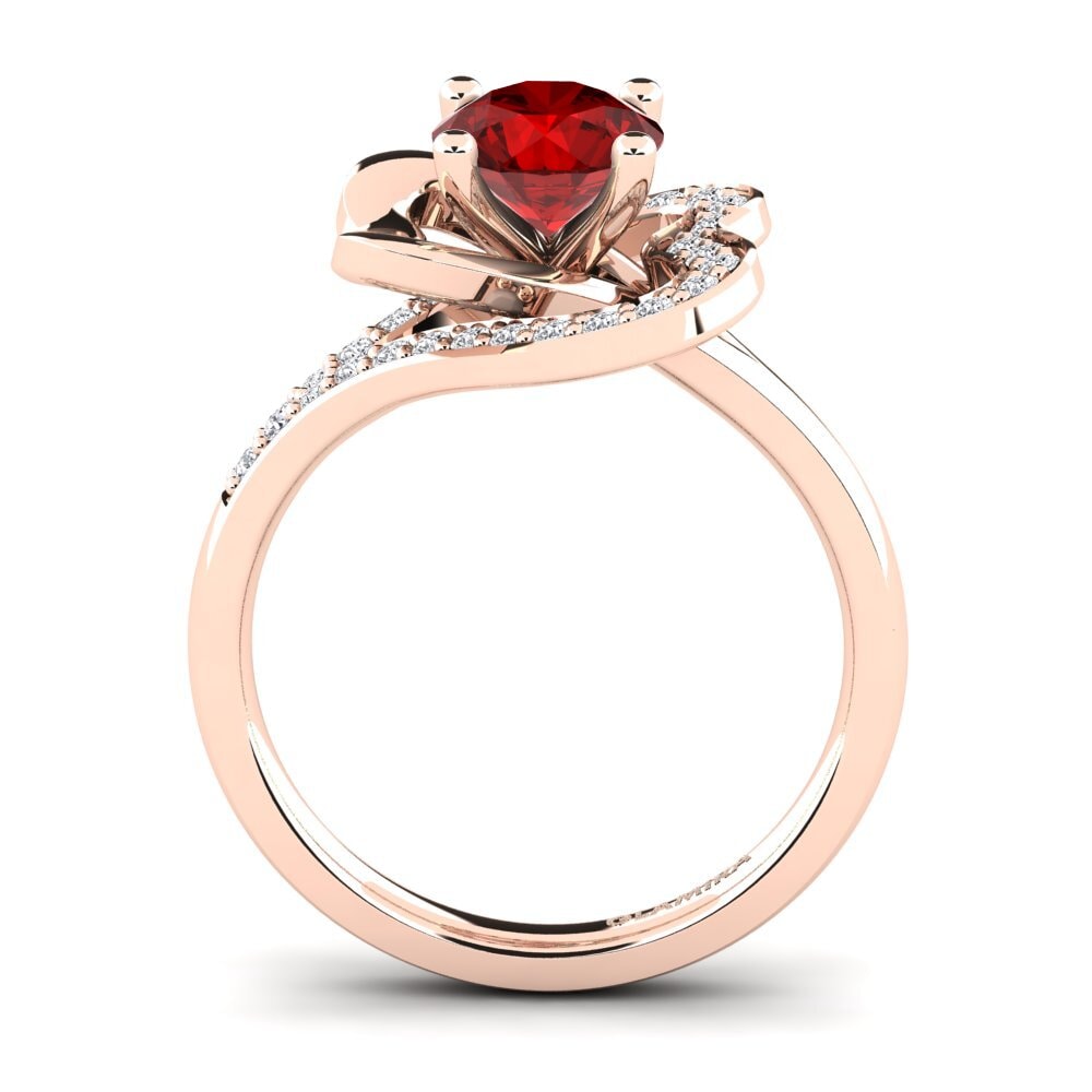 Rubí (Creado en laboratorio) Anillo de compromiso Kailyn 1.0 crt