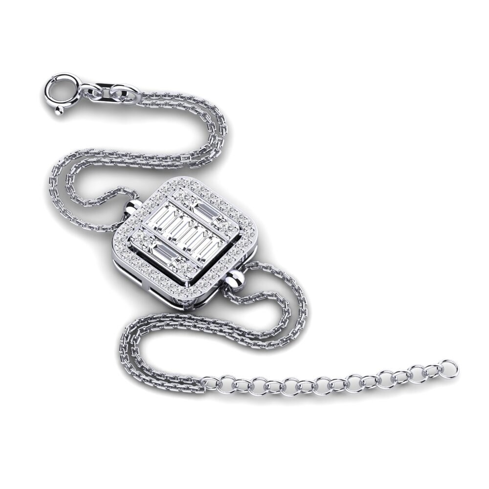 Kalakh Women's Bracelet Kalakh in 0.66 Carat Baguette cut 14ct White Gold ...