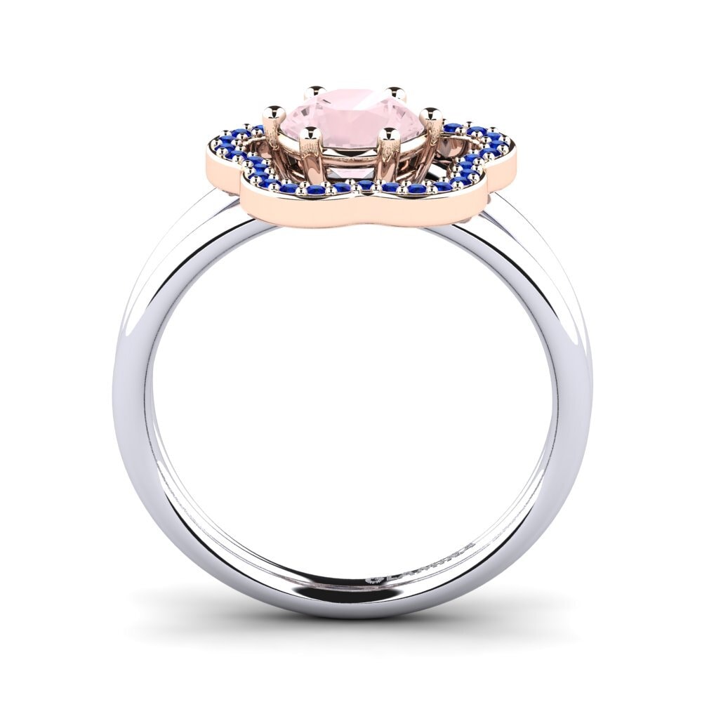 14ct White / Rose Gold Rose Quartz Ring Kalidah