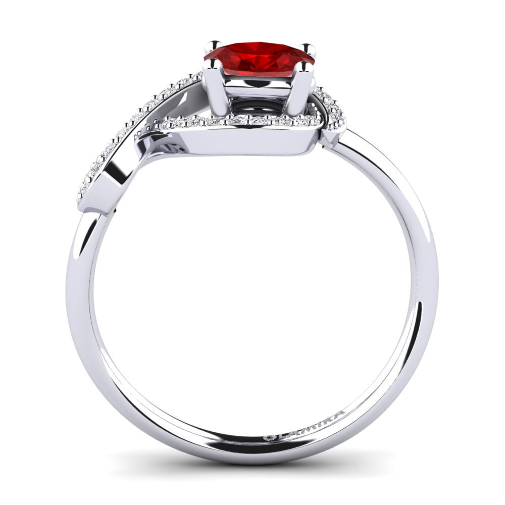 Ruby (Lab Created) Engagement Ring Kamoran