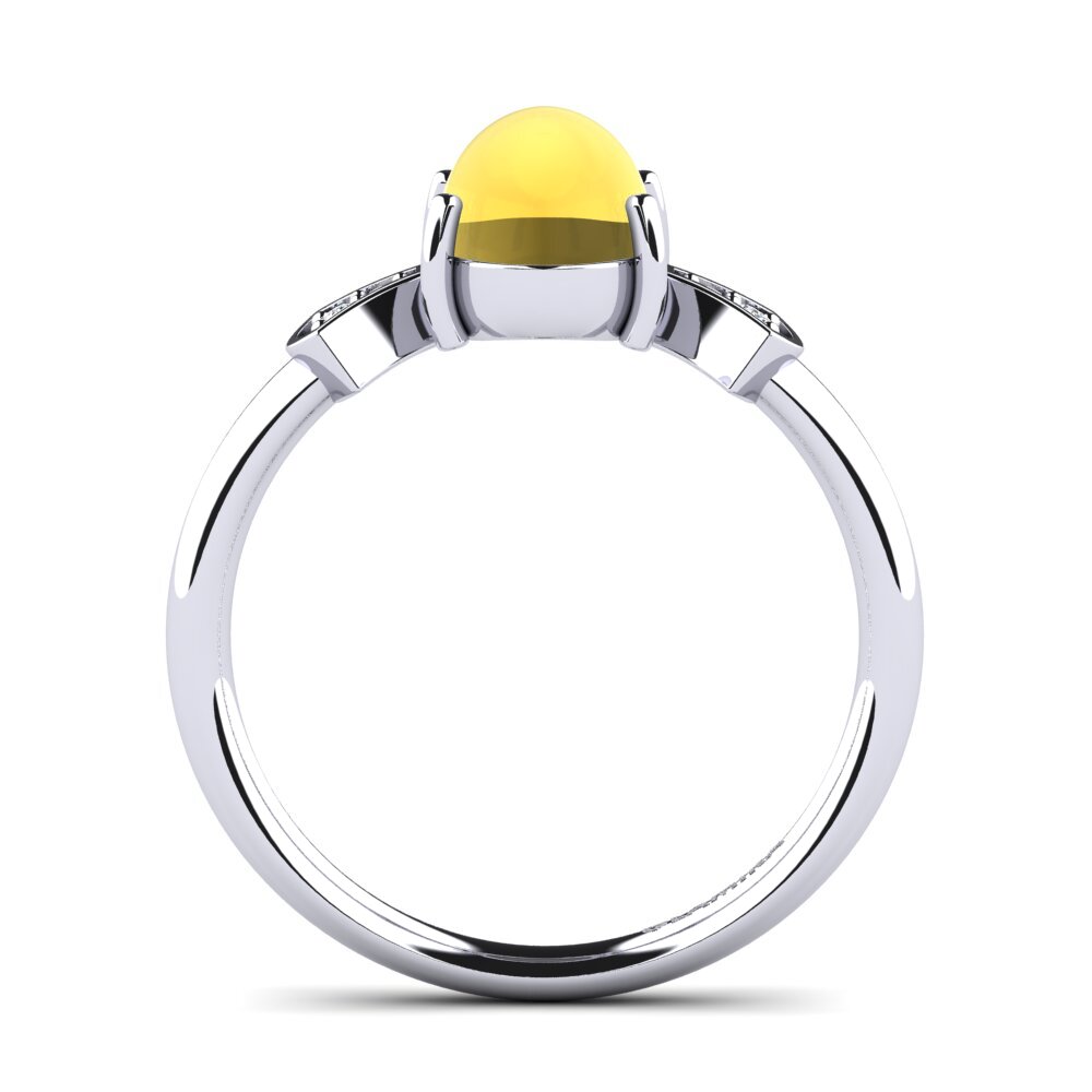 Citrino Cabujón Anillo Kannelite