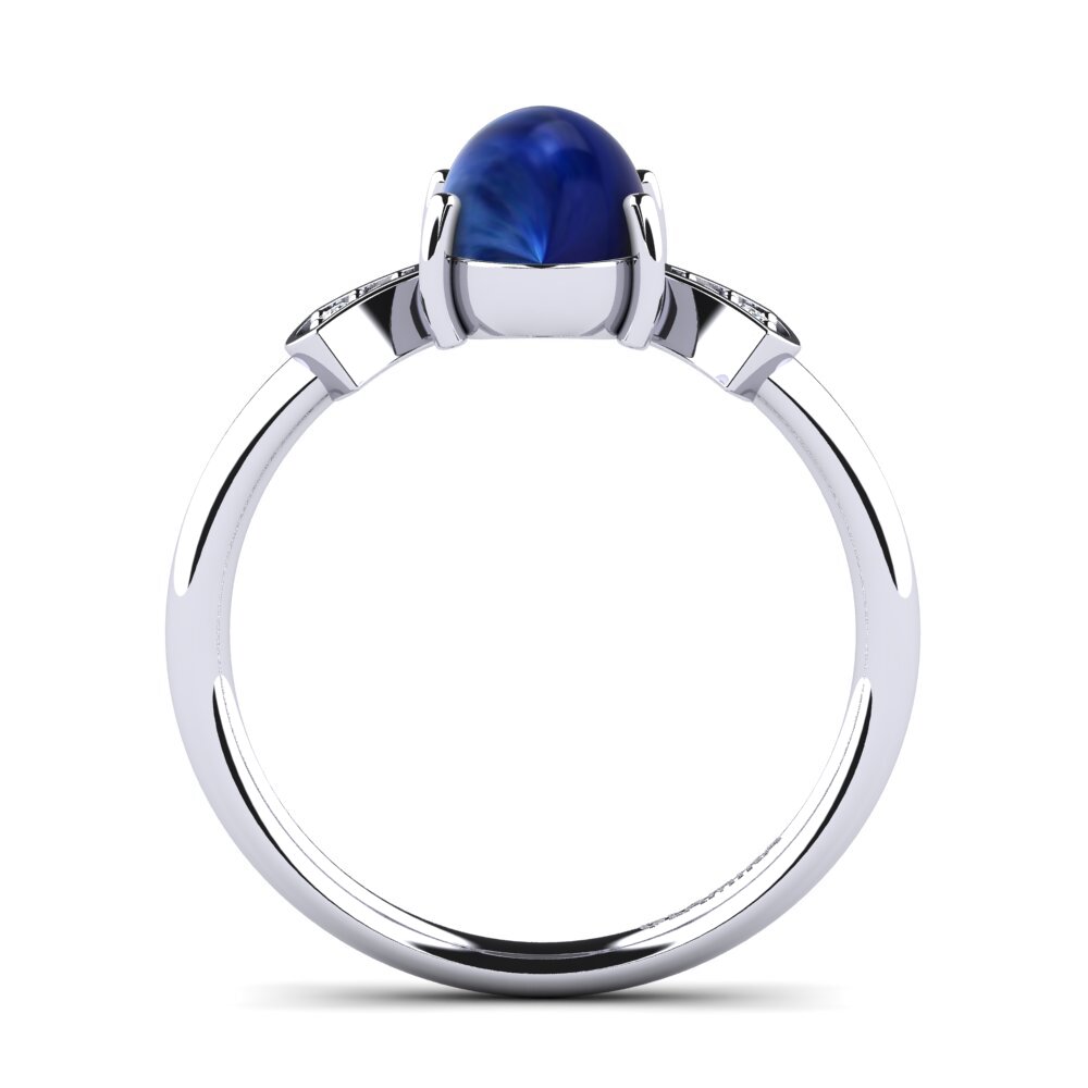 Zafiro Cabujón Anillo Kannelite