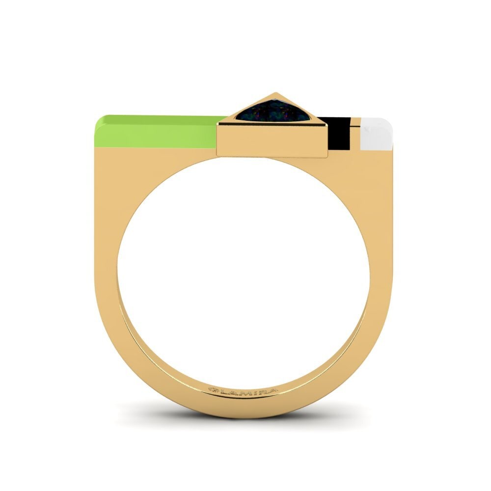 Schwarzer Opal Ring Kaptei