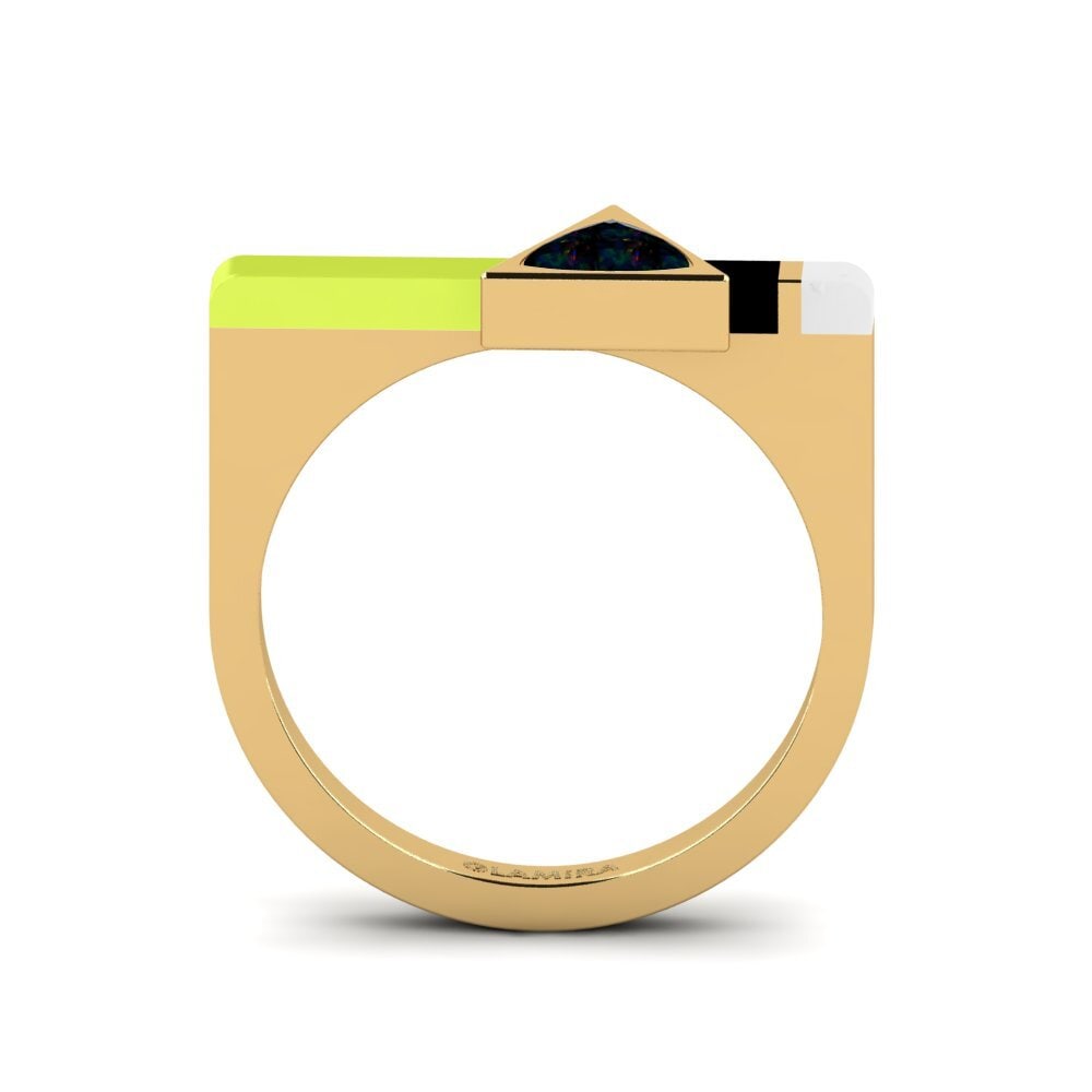Schwarzer Opal Ring Kaptei