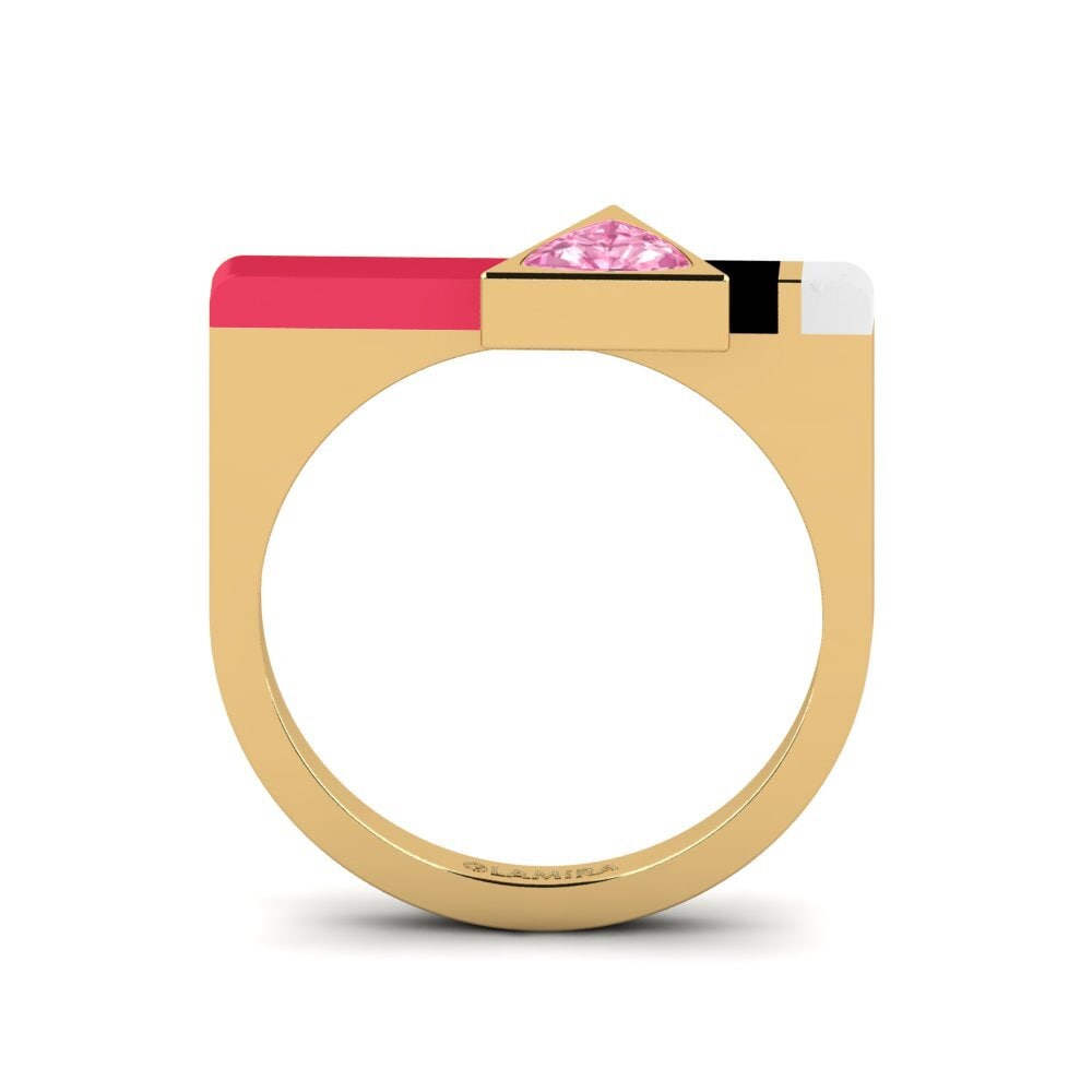 Trillion Pink Sapphire Ring Kaptei