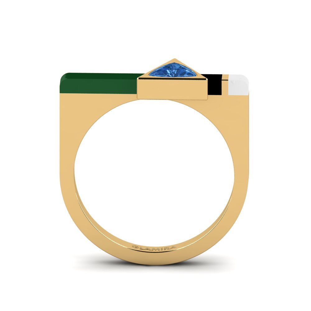 Dunkelblauer Zirkonia Ring Kaptei