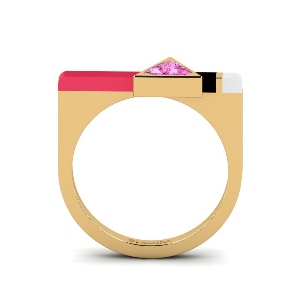 Trillion Pink Topaz Ring Kaptei