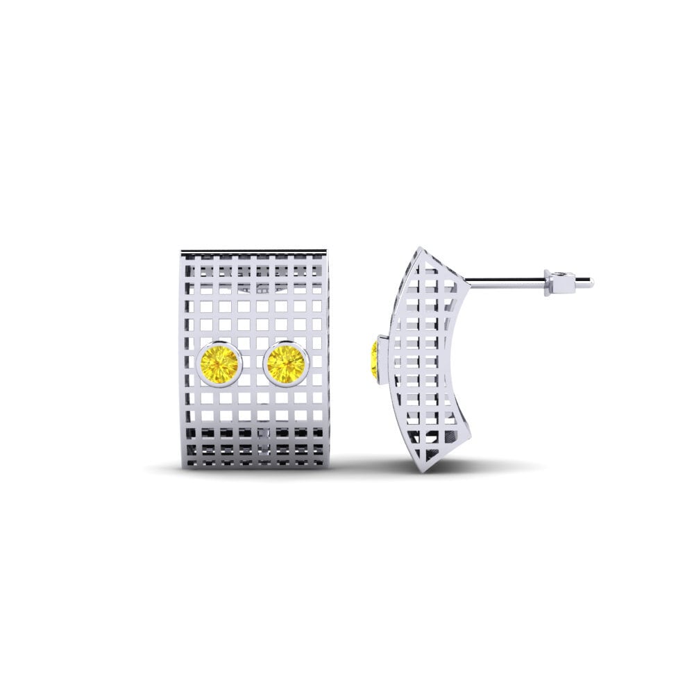 Saphir Jaune Boucle d'oreille femme Karin