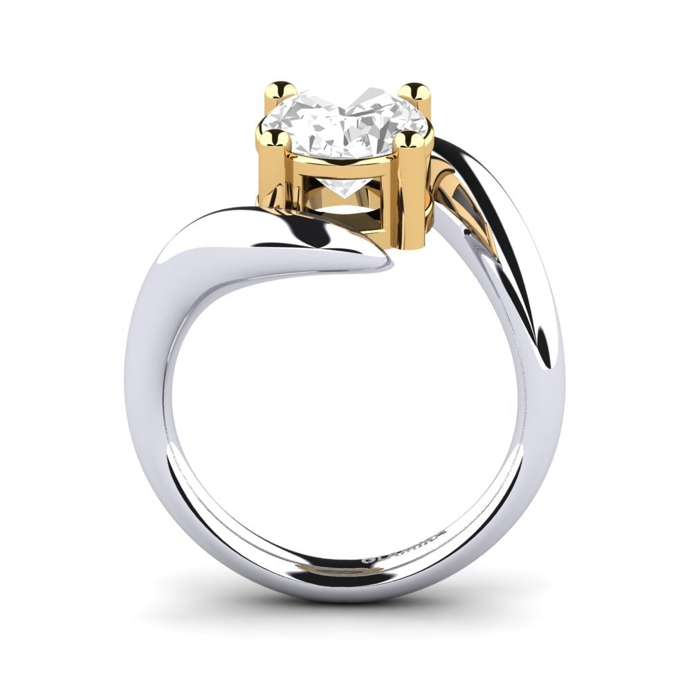 14ct White / Yellow Gold White Topaz Engagement Ring Katalin