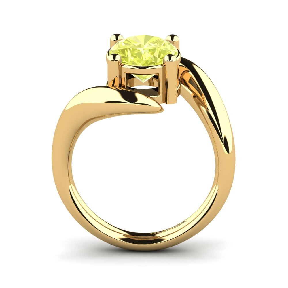 14ct Yellow Gold Lemon Quartz Engagement Ring Katalin