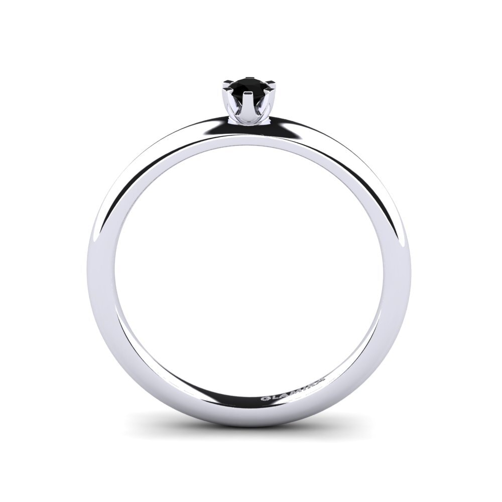 Black Onyx Engagement Ring Katherina 0.1crt