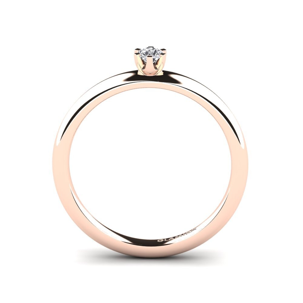 Rotgold 375 Verlobungsring Katherina 0.1crt