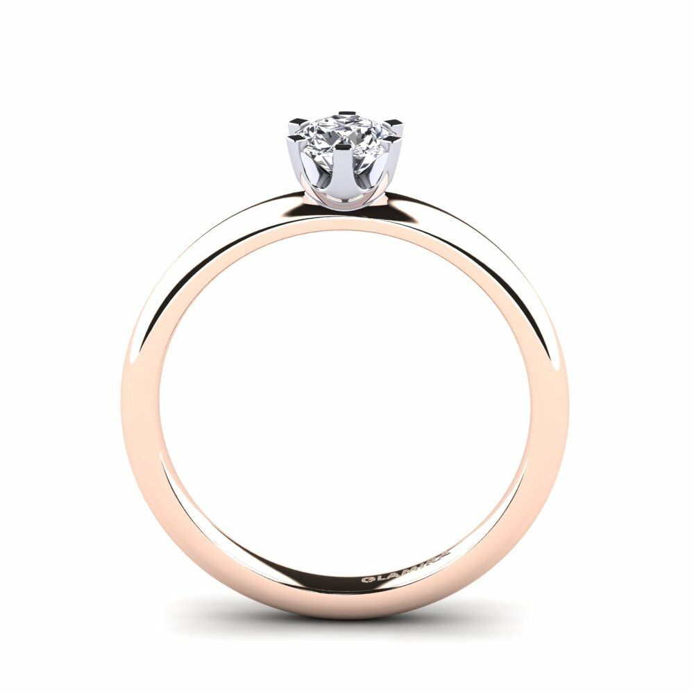 14k Rose & White Gold Engagement Ring Katherina 0.5crt