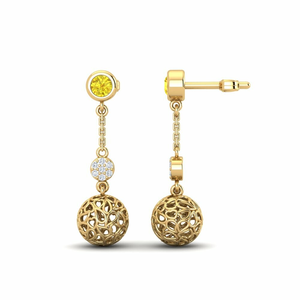 Saphir Jaune Boucle d'oreille femme Kathern