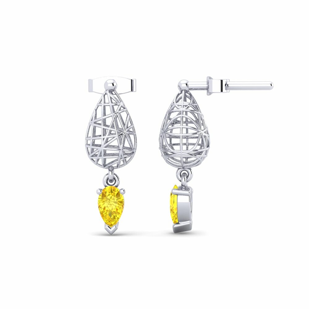 Saphir Jaune Boucle d'oreille femme Katrina