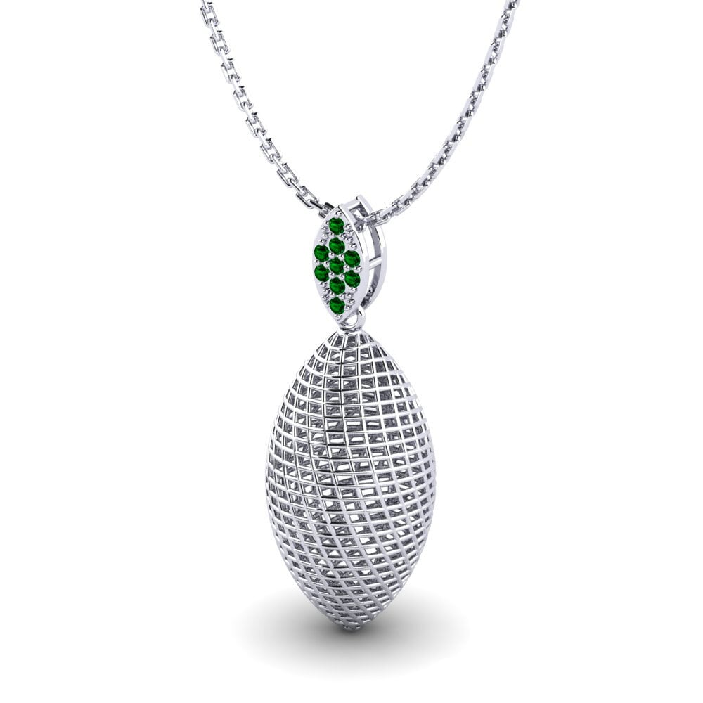 Plata 925 Circonita Verde Colgante de Mujer Keesha