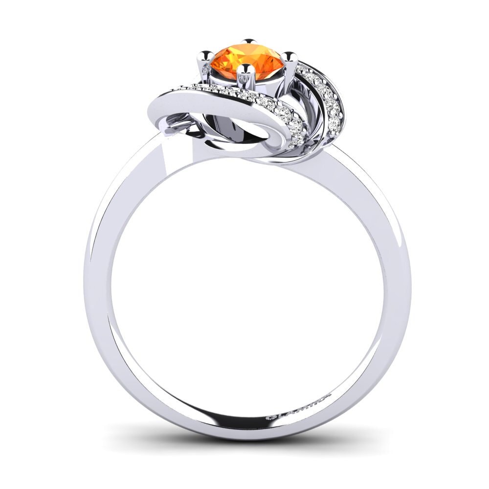 Orange Sapphire Engagement Ring Kelly